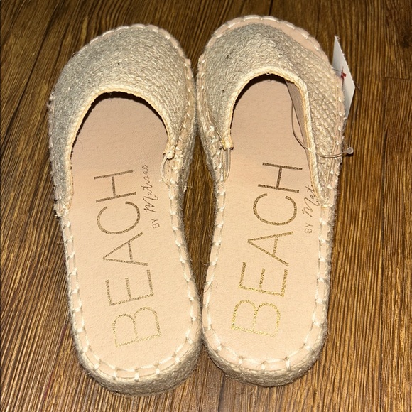 Beige Woven Slide Sandals - Picture 2 of 3